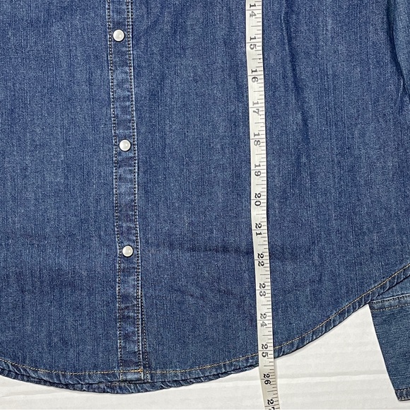 LEVIS Denim Shirt Girls Size XL Youth Juniors Pearl Snaps Western Button Up - Picture 6 of 6